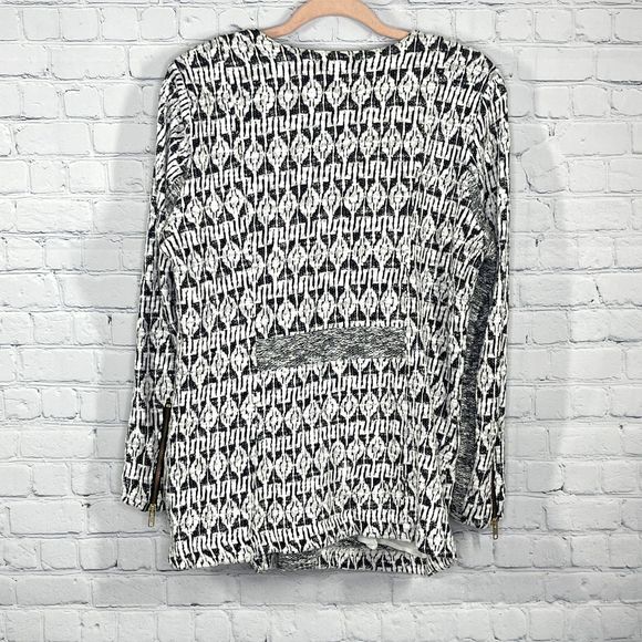 Lucky Brand Sweater Women's Medium White Plaid Tweed Knit Stretch Cadigan Jacket - Picture 2 of 11